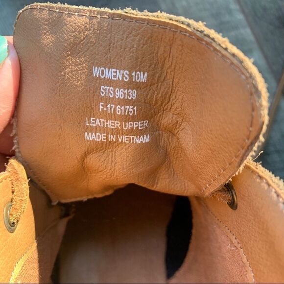 Sperry Celeste Prow Tan Taupe Wedge Heel Booties Size 10 - Picture 11 of 11